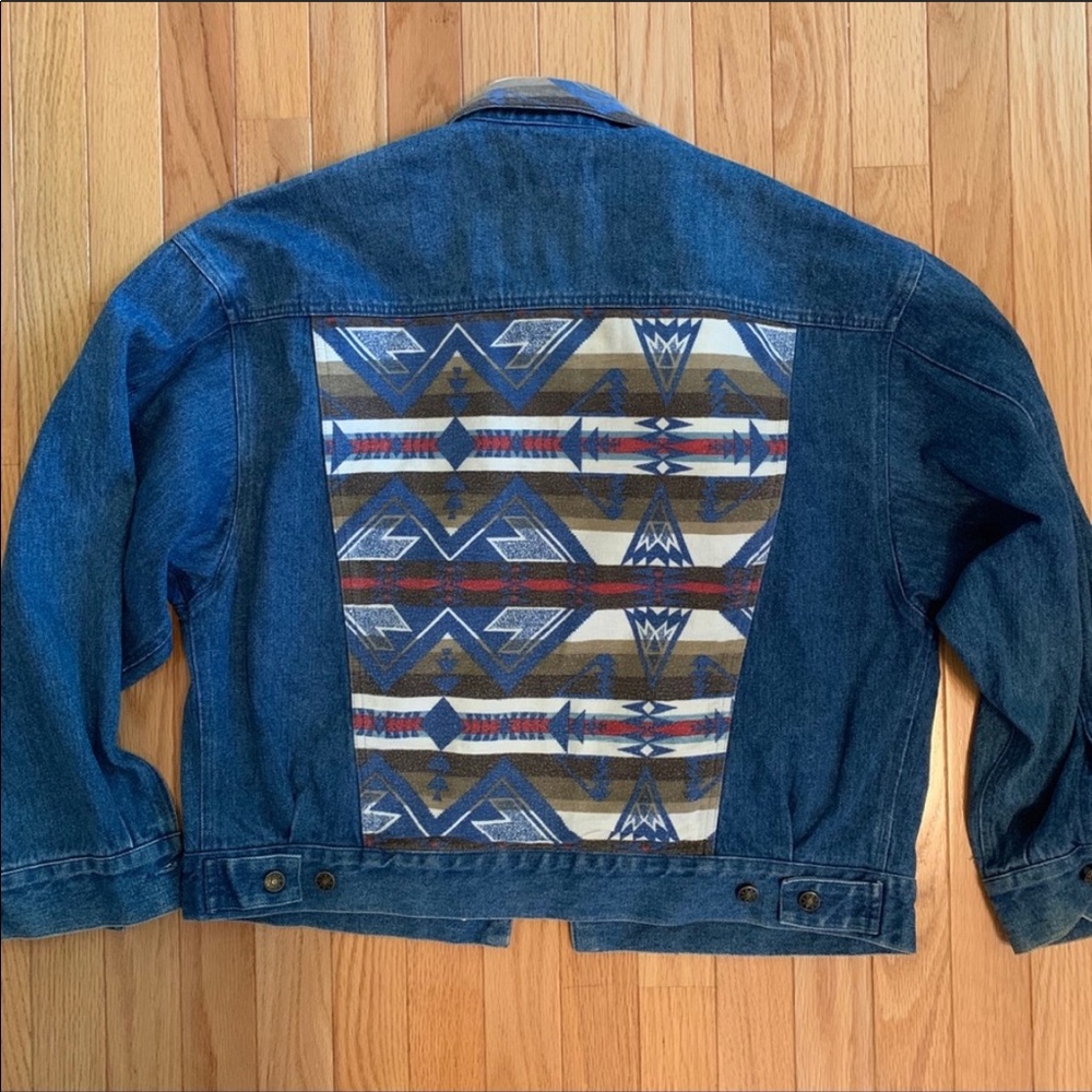 Vintage Southwestern Denim Festival Jacket Sz S - Picture 7 of 7